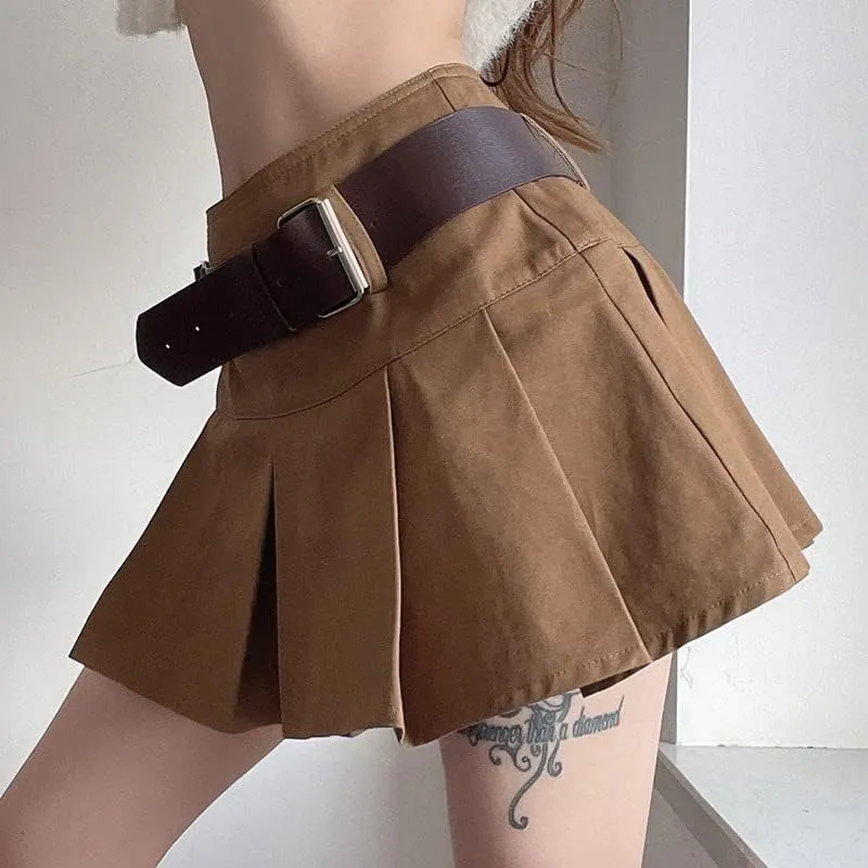 Women Sexy Mini Skirts High Waist Pleated Skirt Indie Casual Alt Skirt Aesthetic Vintage Gothic Skirt