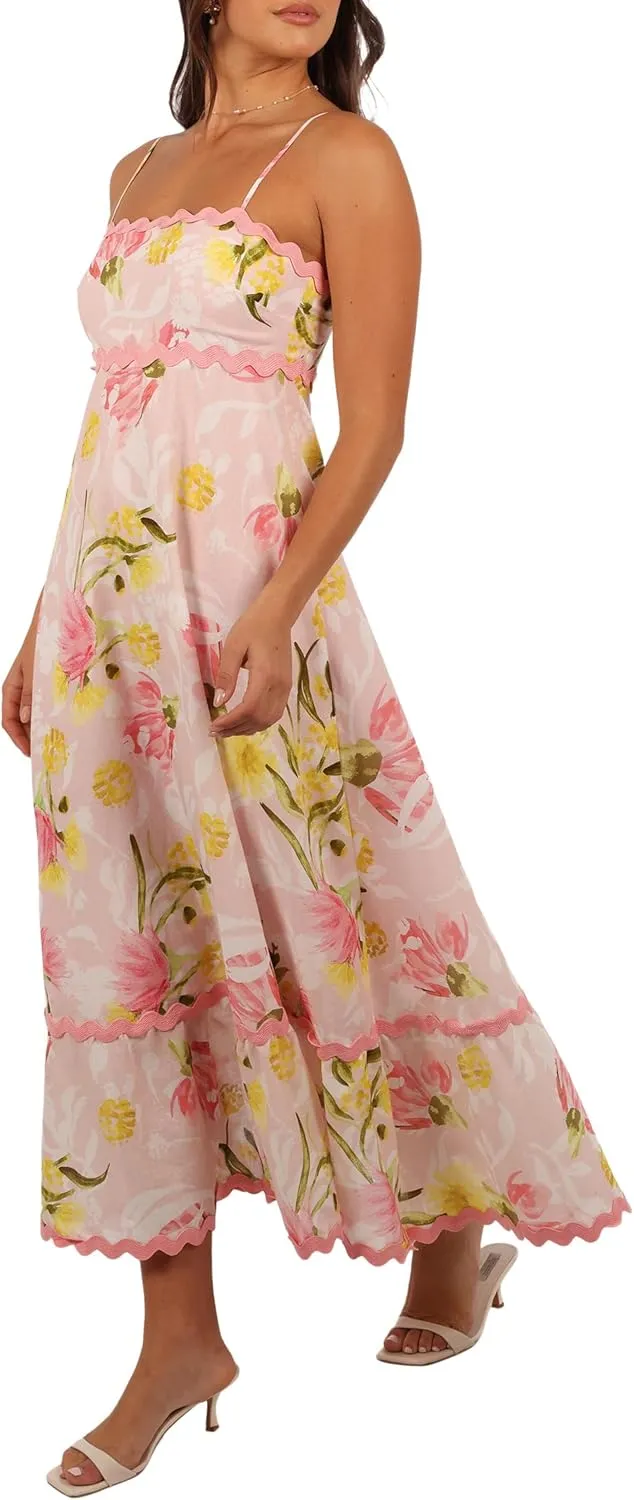 Women Strapless Tube Top Floral Maxi Dress Y2k Sleevelss Backless Bodycon Long Dress Summer Club Cocktail Sundress