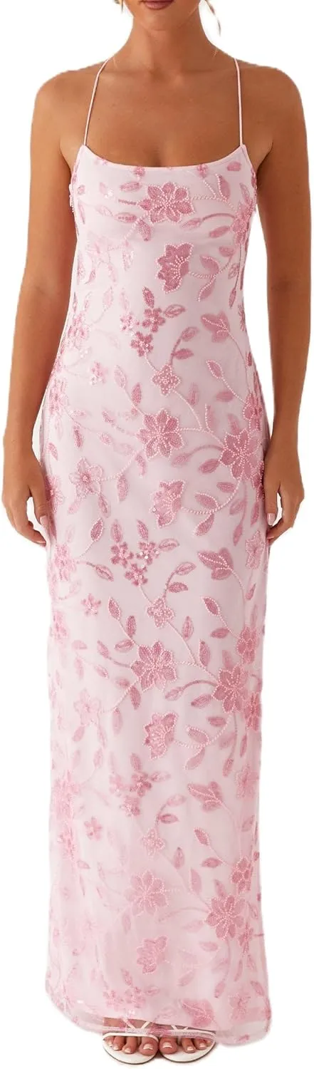 Women Strapless Tube Top Floral Maxi Dress Y2k Sleevelss Backless Bodycon Long Dress Summer Club Cocktail Sundress