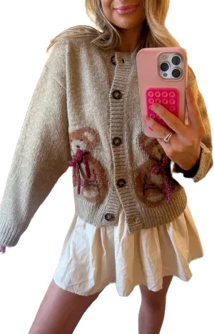 Women Ugly Christmas Cardigan Sweater Sequin Nutcracker Button Down Sweater Funny Graphic Knit Top Coat