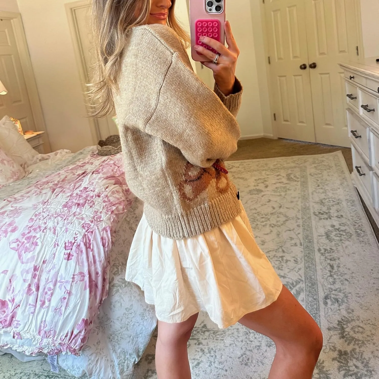 Women Ugly Christmas Cardigan Sweater Sequin Nutcracker Button Down Sweater Funny Graphic Knit Top Coat