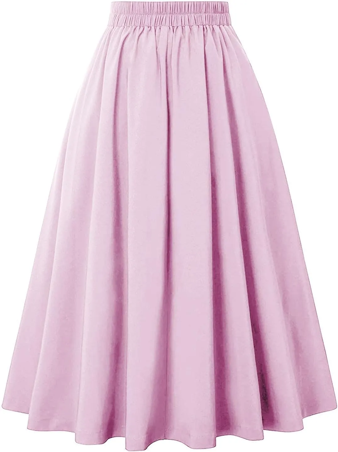 Women Vintage Renaissance Skirts High Waist Pleated Skirt with Pockets Elegant A-Line Maxi Solid Long