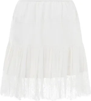 Women Y2k Lace Slip Skirt Elastic Low Rise Mini Skirts Pleated Half Slip Short Skirt Flowy Short Skirt Streetwear