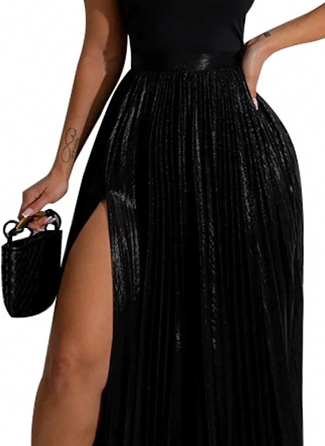 Women's 2025 Casual Maxi Long Skirts High Slit Skirt