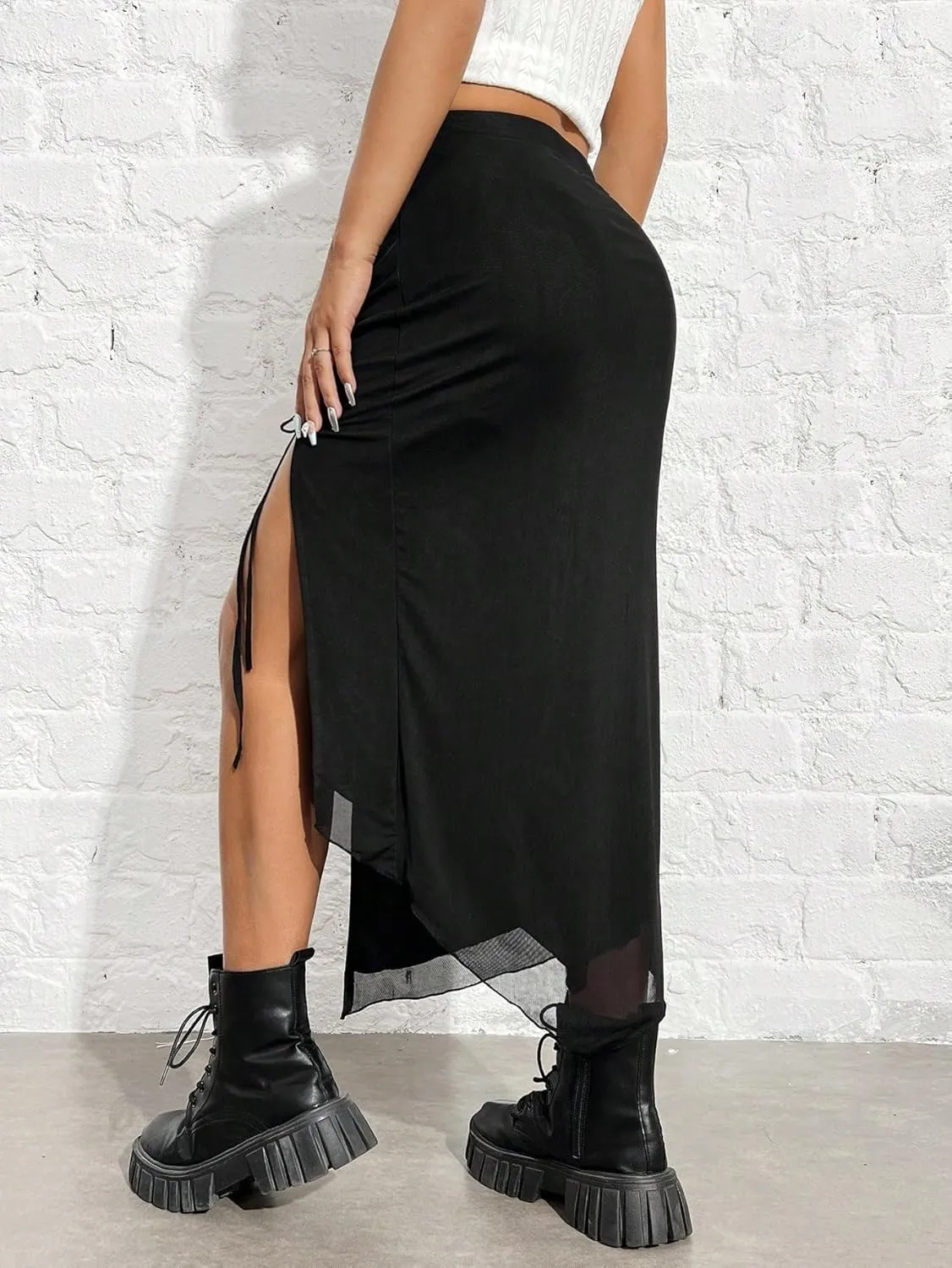 Women's 2025 Casual Maxi Long Skirts High-Slit Skirt