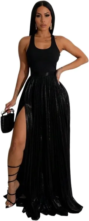 Women's 2025 Casual Maxi Long Skirts High Slit Skirt