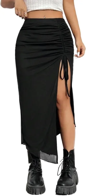 Women's 2025 Casual Maxi Long Skirts High-Slit Skirt