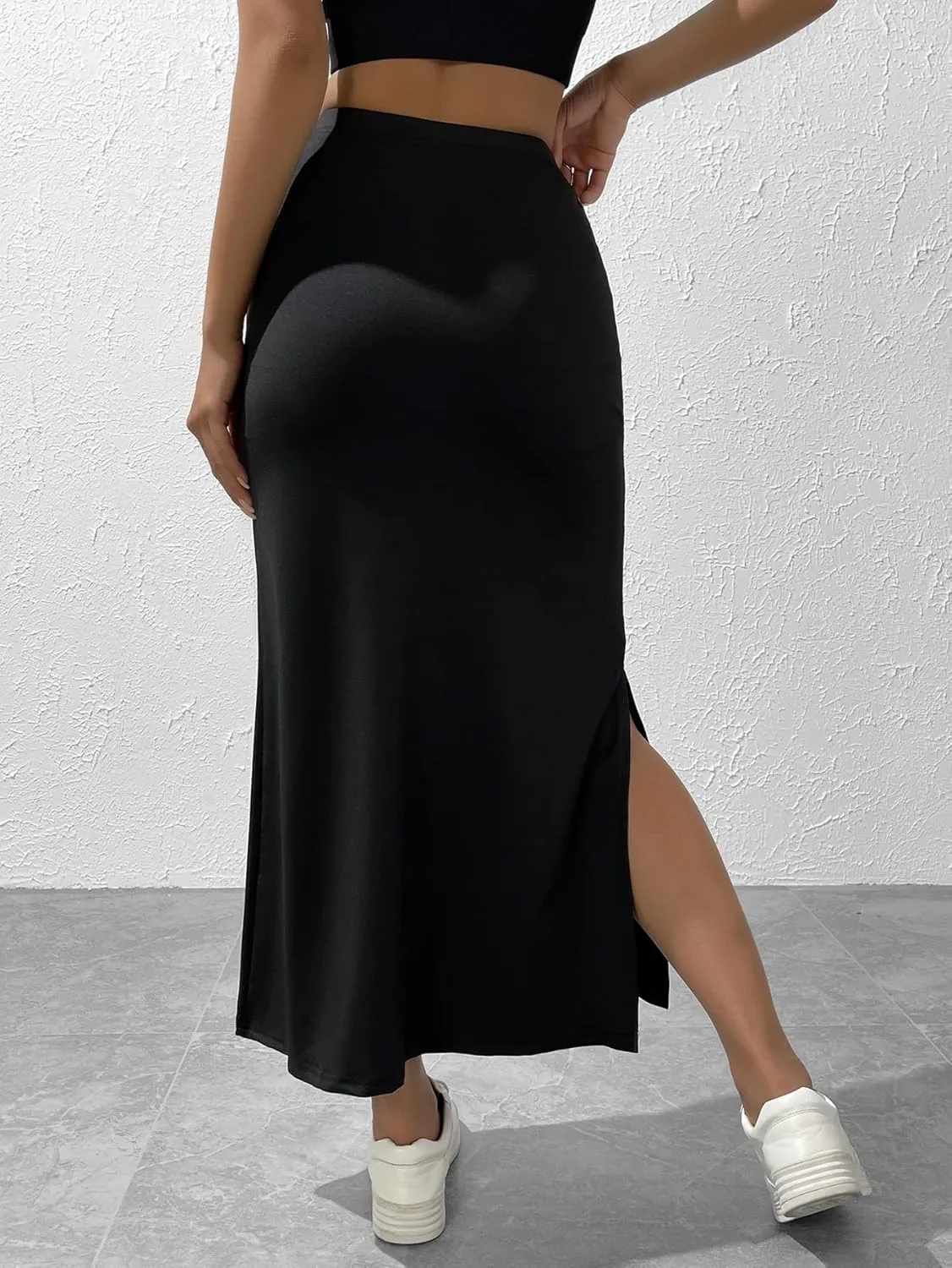 Women's 2025 Casual Maxi Long Skirts Slit Skirt