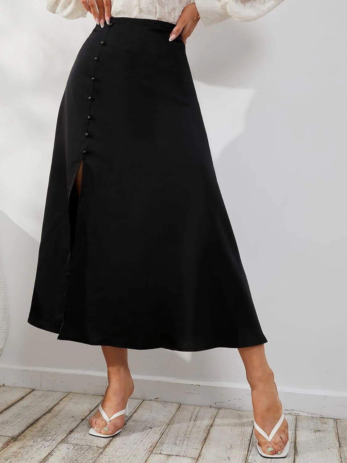 Women's 2025 Casual Maxi Long Skirts Slit Skirt