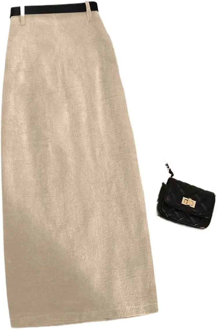Women's 2025 Casual Maxi Long Skirts Slit Skirt