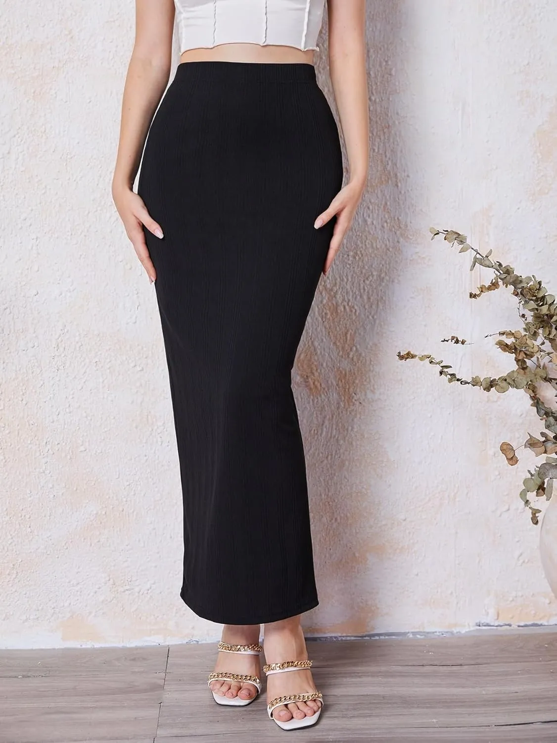 Women's 2025 Casual Maxi Long Skirts Slit Skirt