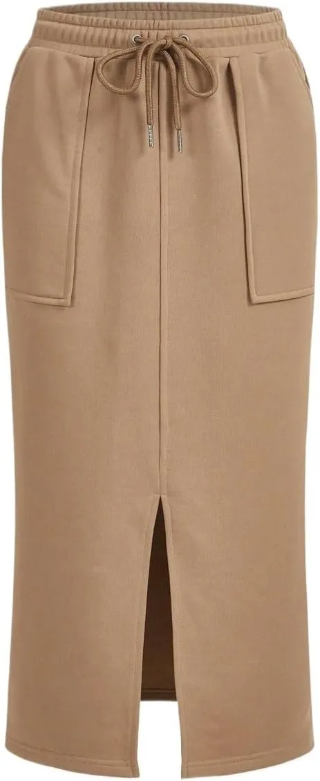 Women's 2025 Casual Maxi Long Skirts Slit Skirt