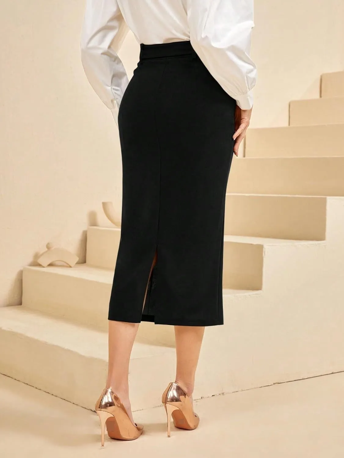 Women's 2025 Casual Maxi Long Skirts Slit Skirt