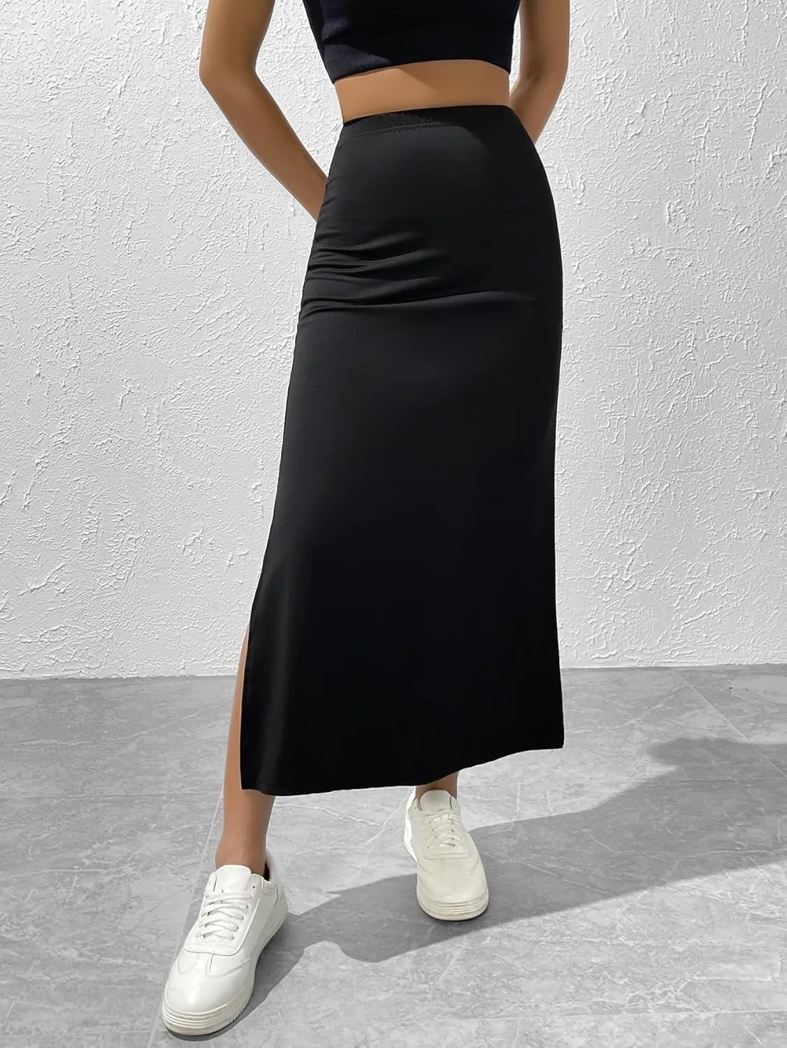 Women's 2025 Casual Maxi Long Skirts Slit Skirt