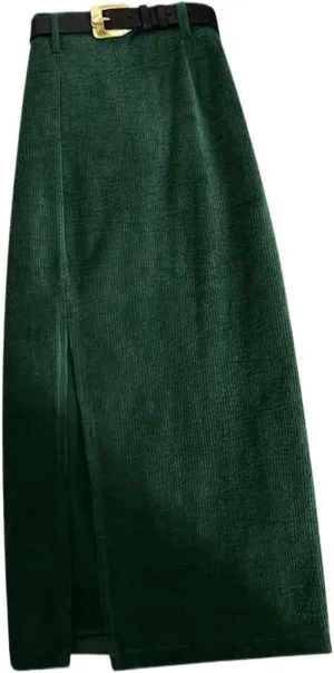 Women's 2025 Casual Maxi Long Skirts Slit Skirt