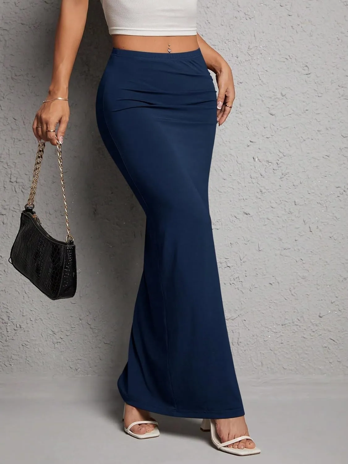 Women's 2025 Casual Maxi Long Skirts Slit Skirt