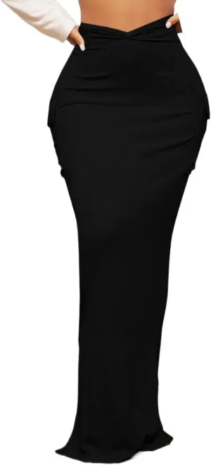 Women's 2025 Casual Maxi Long Skirts Slit Skirt