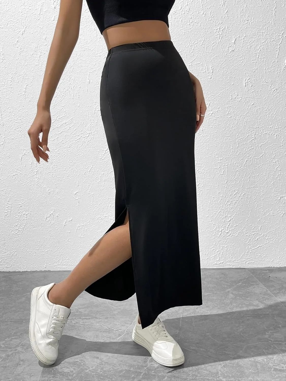 Women's 2025 Casual Maxi Long Skirts Slit Skirt