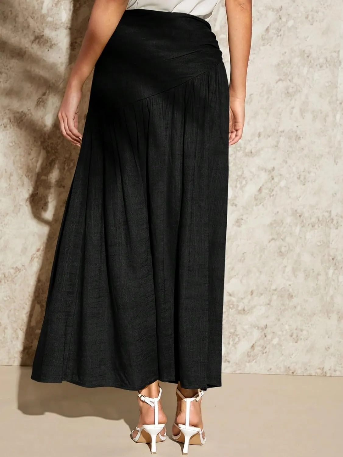 Women's 2025 Casual Maxi Long Skirts Slit Skirt