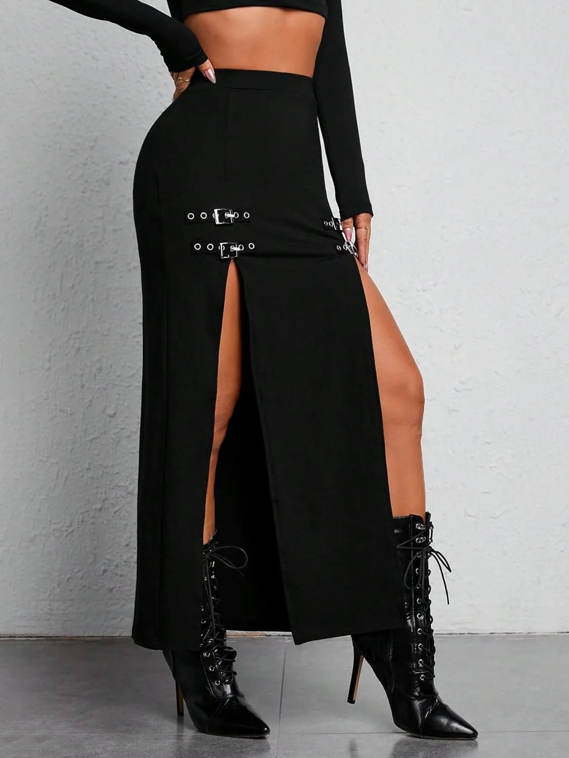 Women's 2025 Casual Maxi Long Skirts Slit Skirt