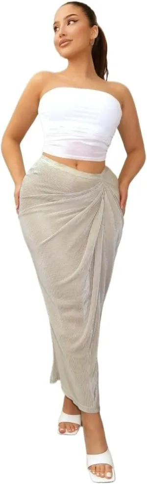 Women's 2025 Casual Maxi Long Skirts Slit Skirt