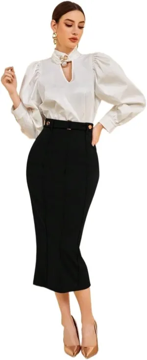 Women's 2025 Casual Maxi Long Skirts Slit Skirt