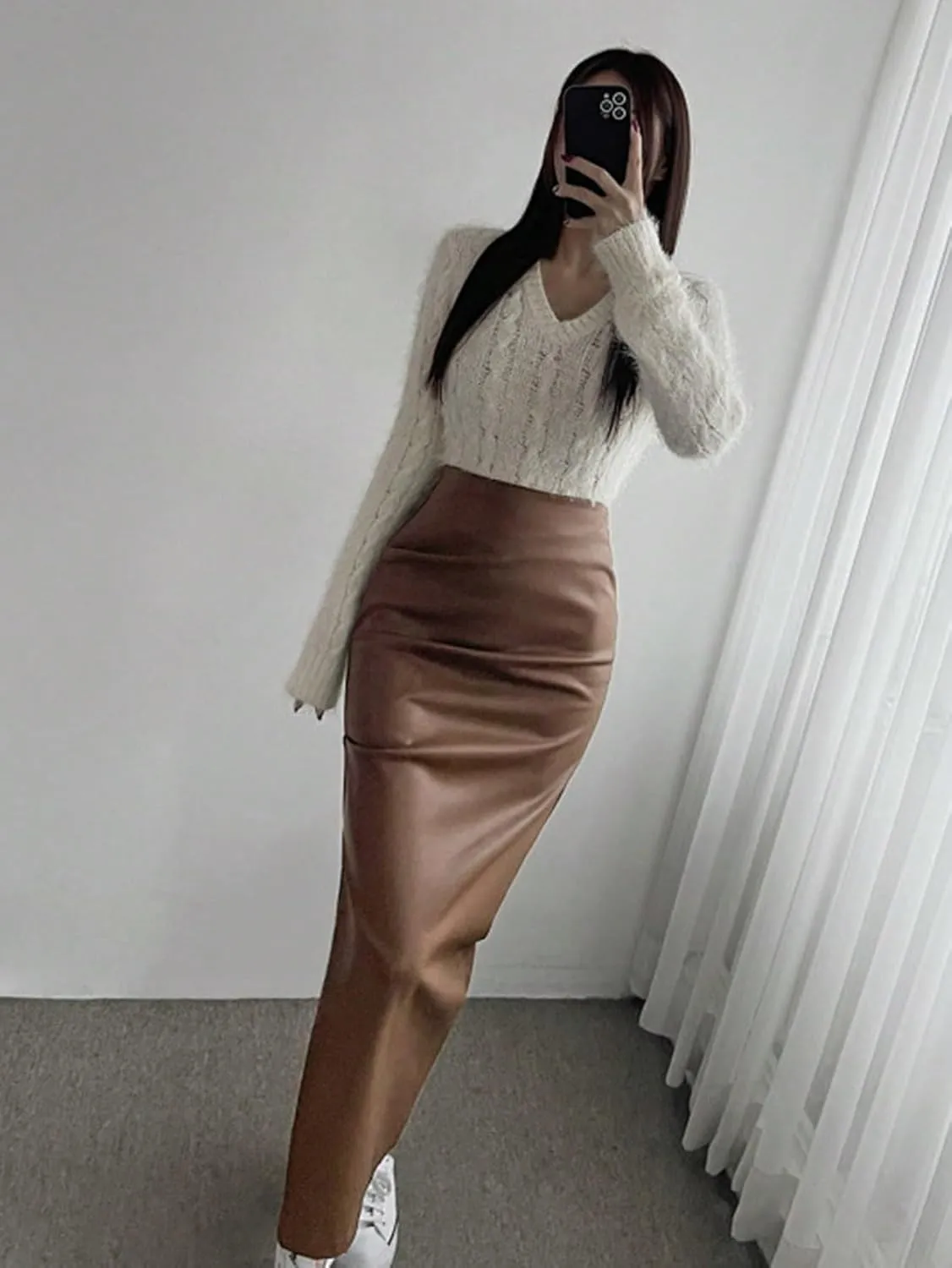 Women's 2025 Casual Maxi Long Skirts Slit Skirt