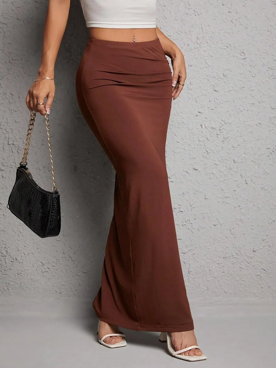 Women's 2025 Casual Maxi Long Skirts Slit Skirt