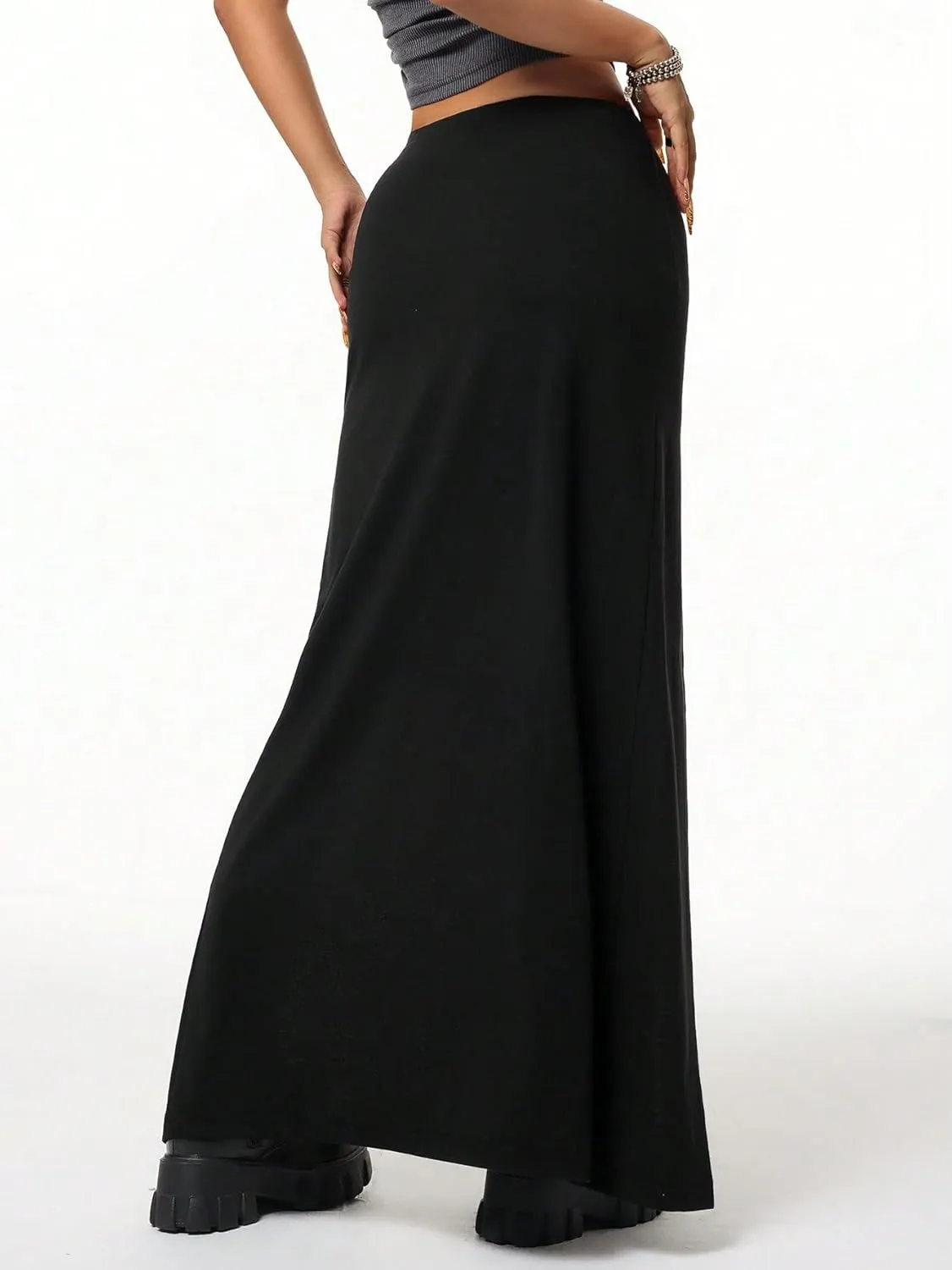 Women's 2025 Casual Maxi Long Skirts Slit Skirt