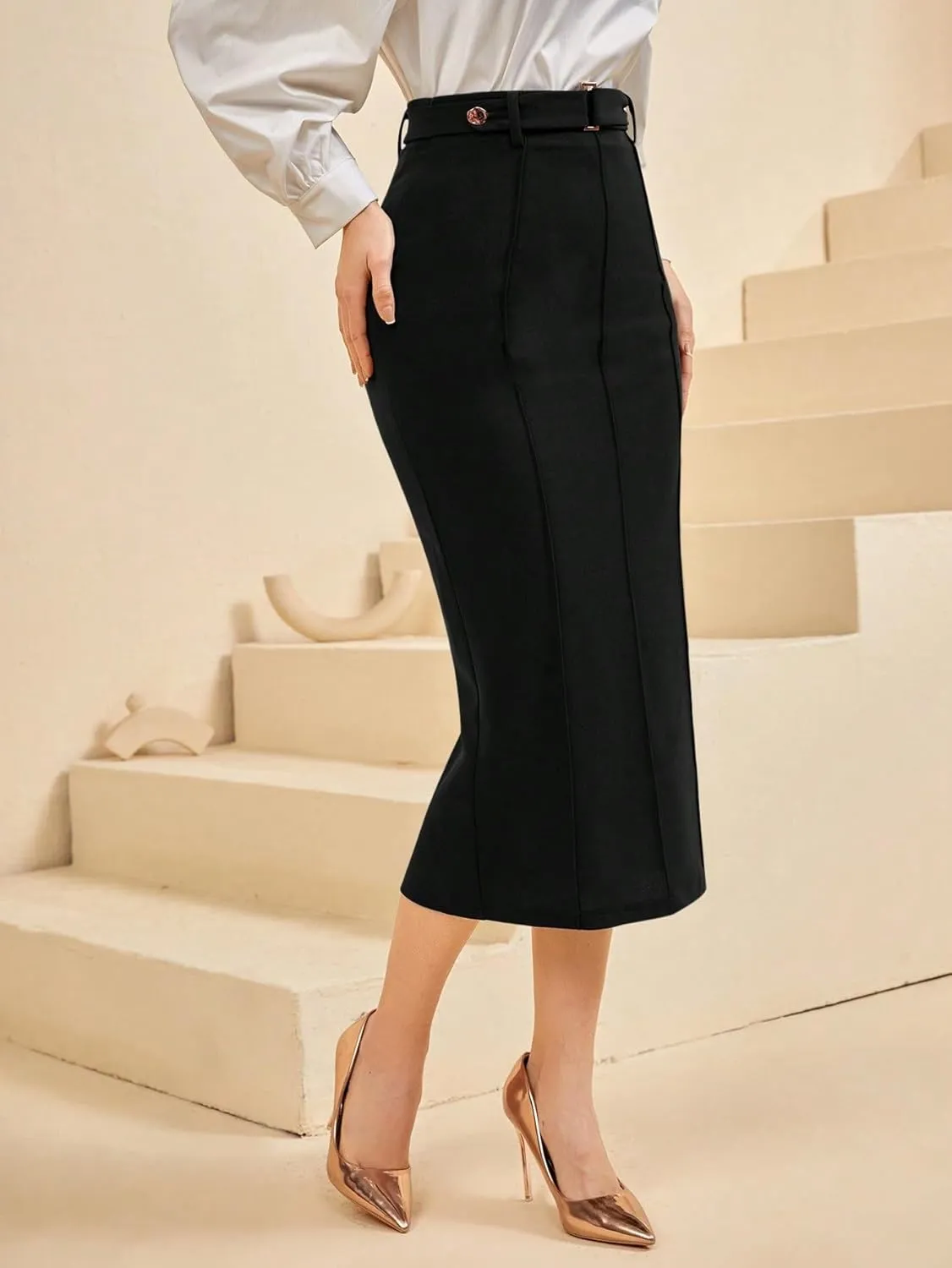 Women's 2025 Casual Maxi Long Skirts Slit Skirt
