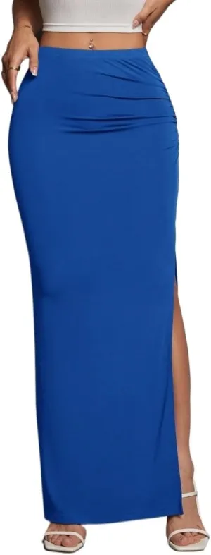Women's 2025 Casual Maxi Long Skirts Slit Skirt