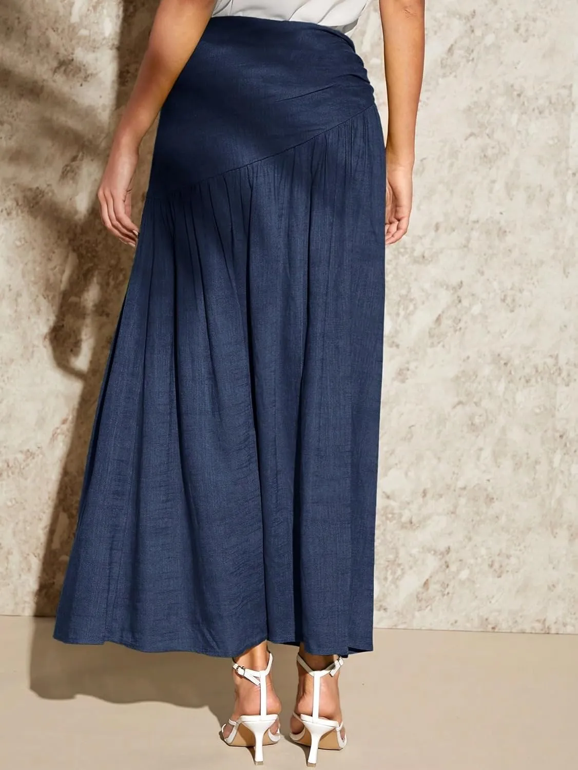 Women's 2025 Casual Maxi Long Skirts Slit Skirt