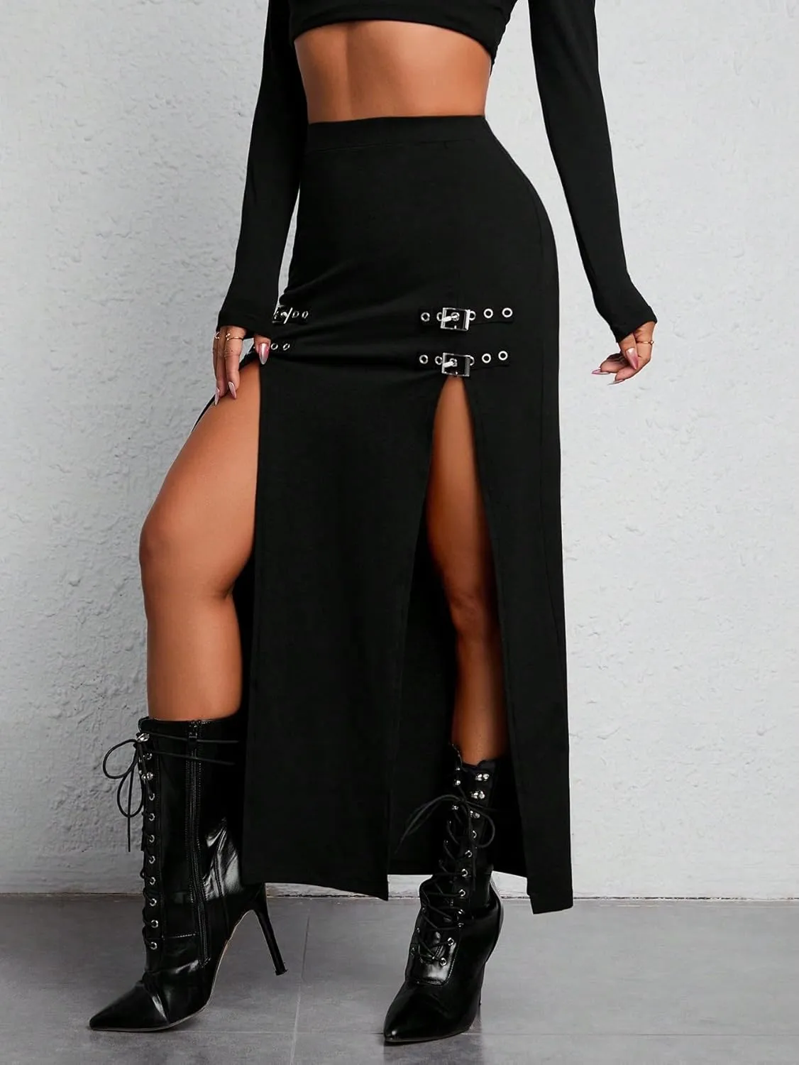 Women's 2025 Casual Maxi Long Skirts Slit Skirt