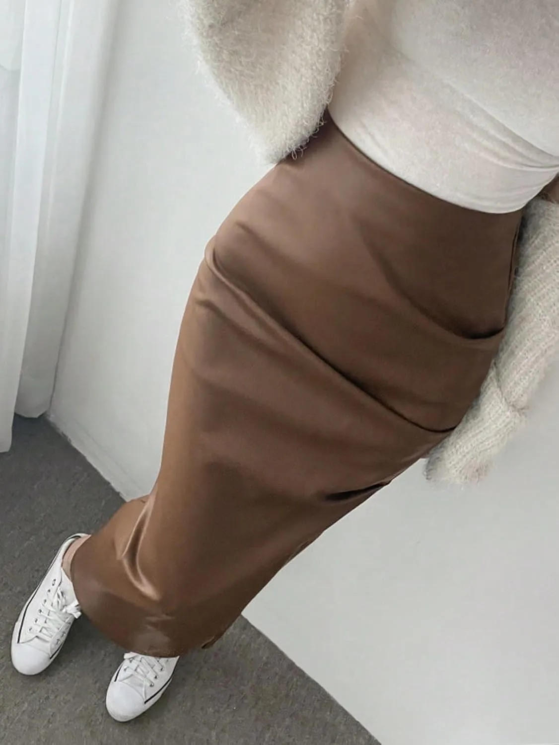 Women's 2025 Casual Maxi Long Skirts Slit Skirt