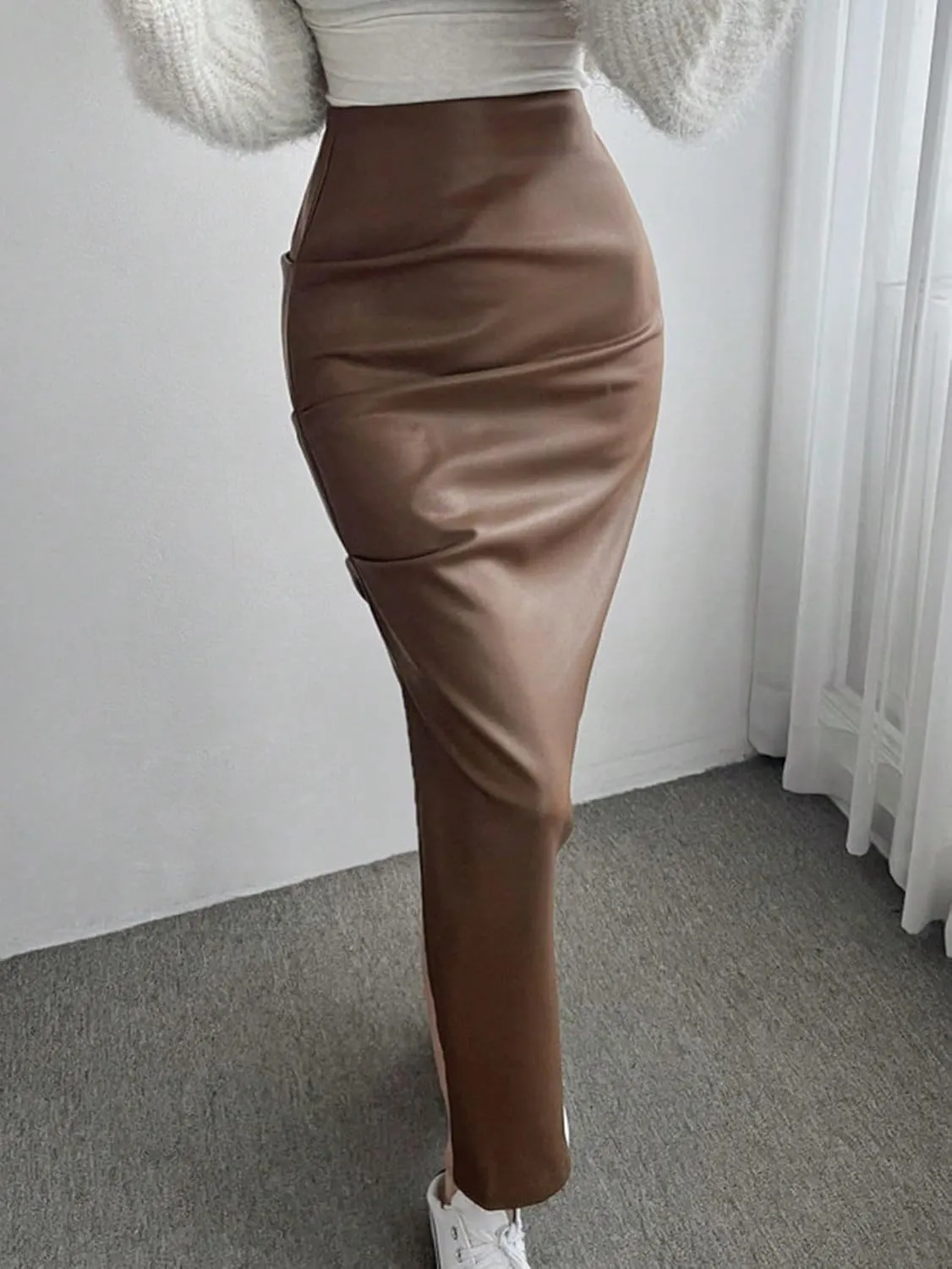 Women's 2025 Casual Maxi Long Skirts Slit Skirt