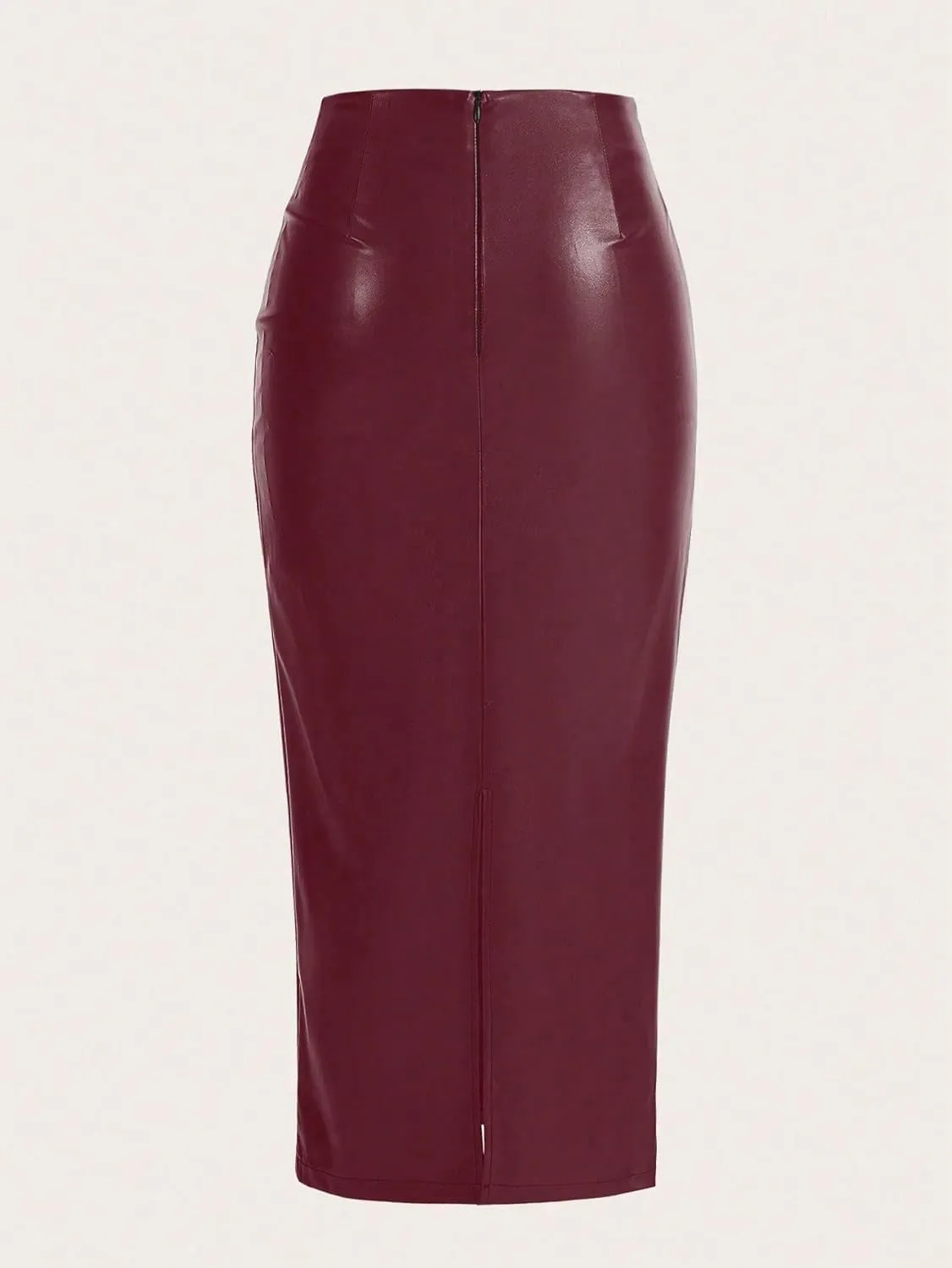 Women's 2025 Casual Maxi Long Skirts Solid Color Slit Skirt