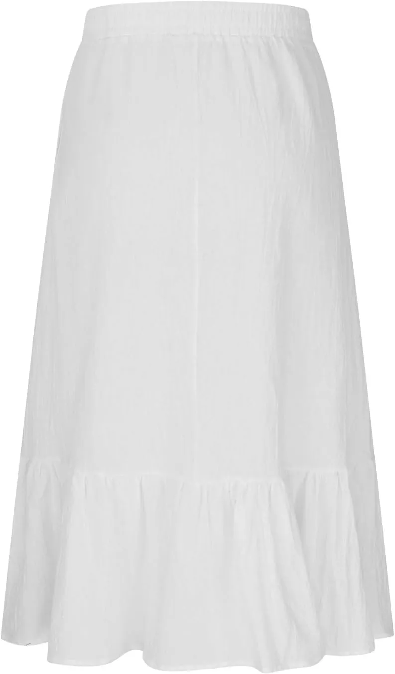 Women's 2025 Fashion Skirt Summer Boho Flowy Swing Tiered A-Line Maxi Skirts Solid Color Casual Elegant Tiered Skirt