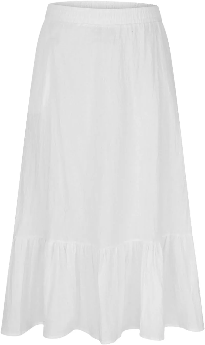 Women's 2025 Fashion Skirt Summer Boho Flowy Swing Tiered A-Line Maxi Skirts Solid Color Casual Elegant Tiered Skirt