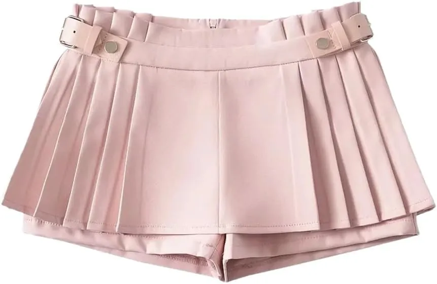 Women's Black Mini Skirt High Waist Pleated Skirt White Mini Skirt Kawaii
