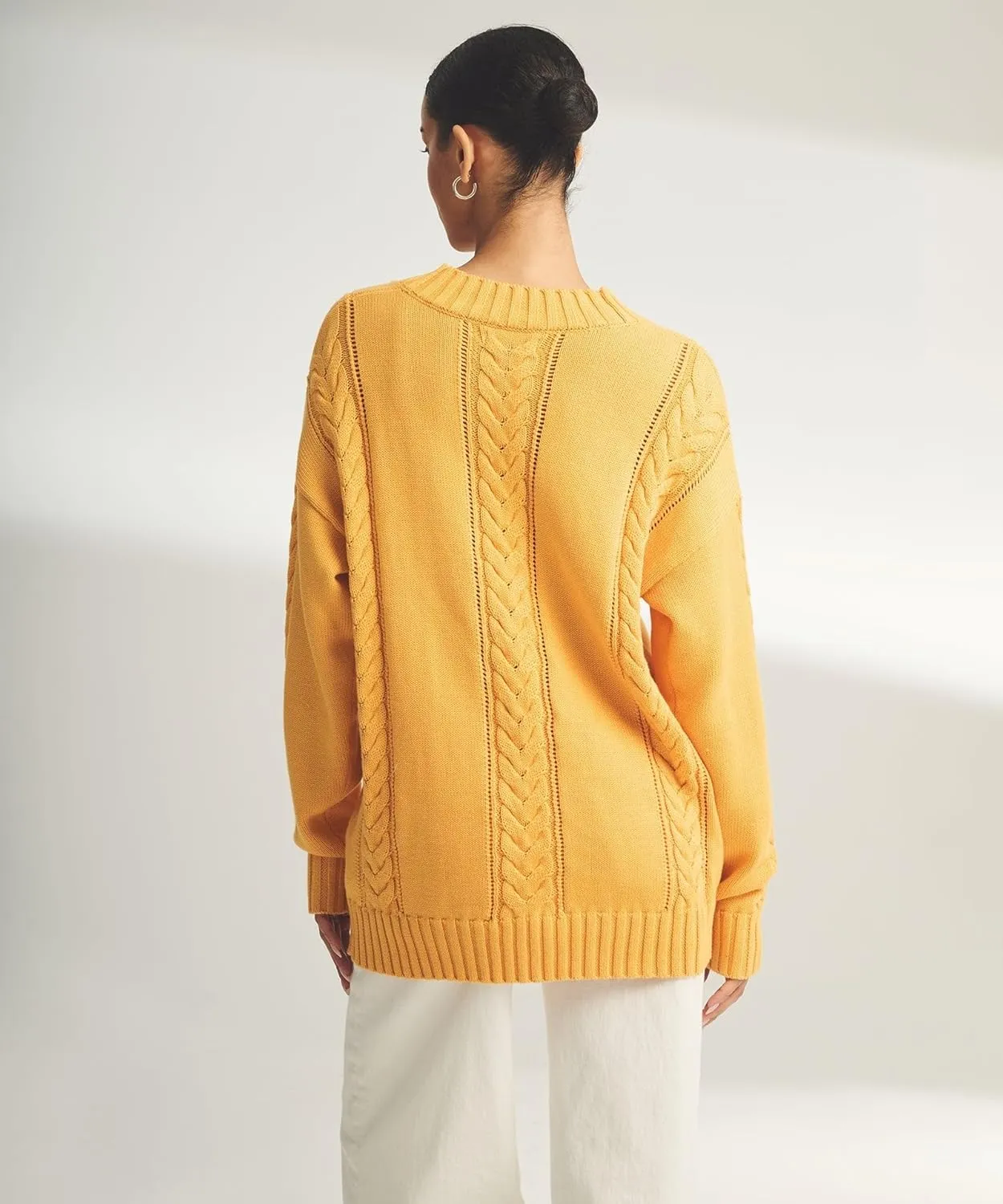 Women's Cafe Cotton Cashmere Cable Knit Cardigan