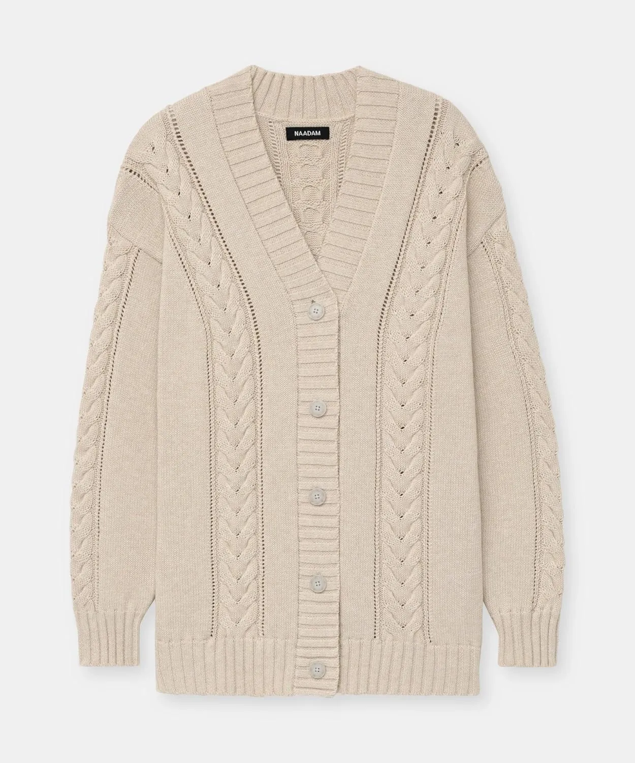 Women's Cafe Cotton Cashmere Cable Knit Cardigan