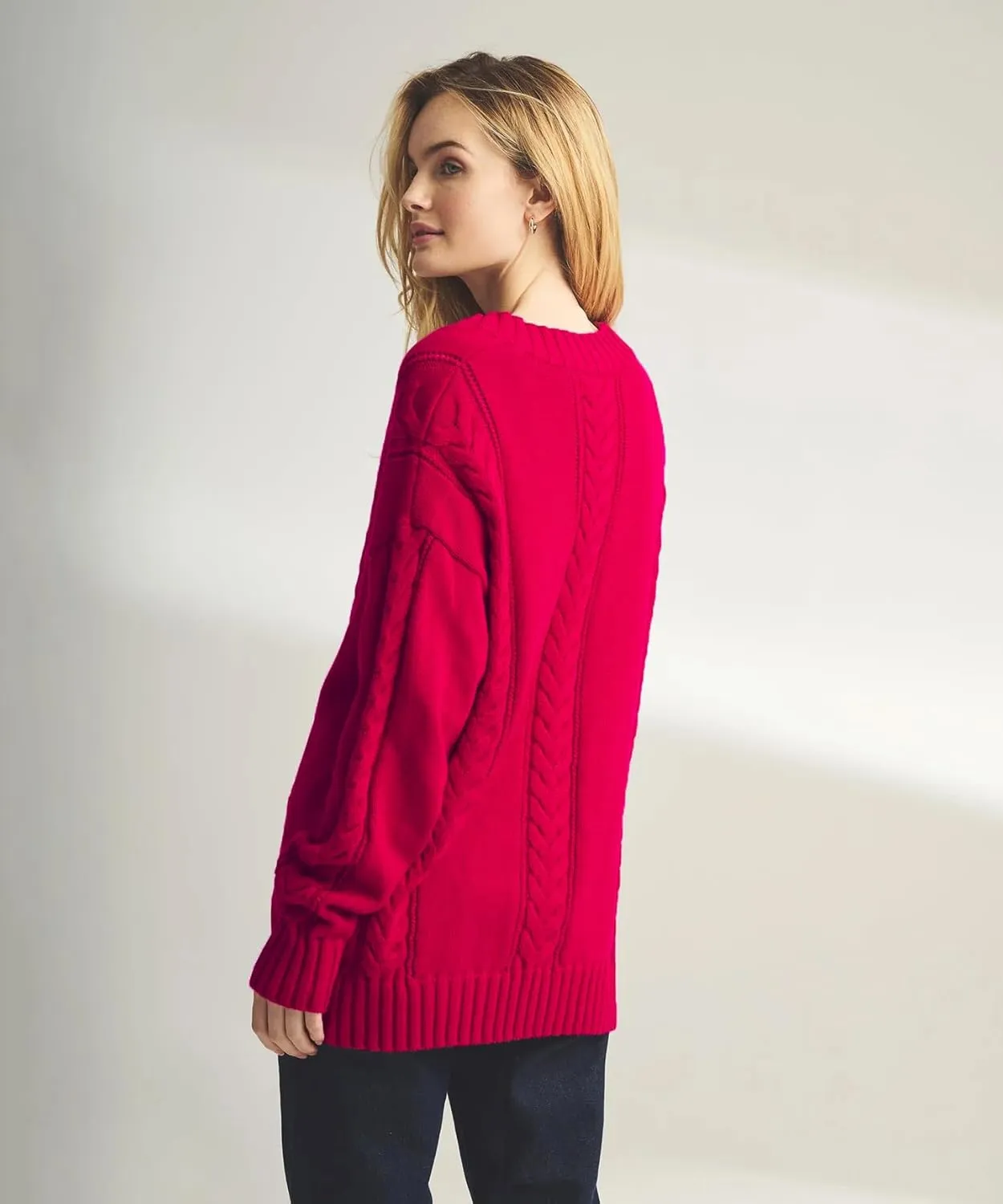 Women's Cafe Cotton Cashmere Cable Knit Cardigan