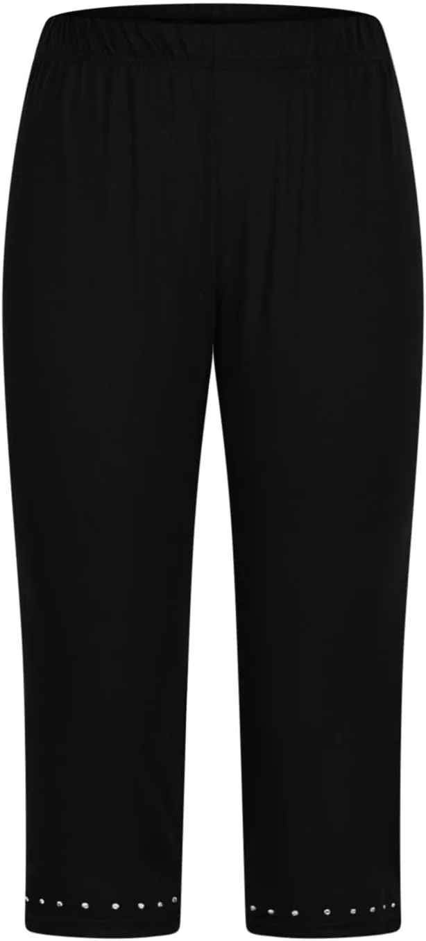 Womens Capri Leggings Summer 2025 Rhinestone Dressy Cropped High Waist Yoga Pants Workout Pants Compression Leggings