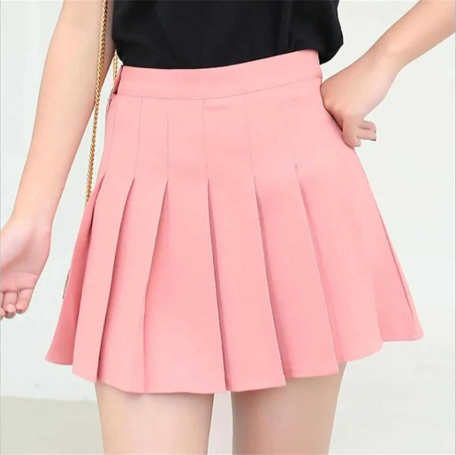 Women's Casual A-Line Cute Mini Skirts Short Skirts for Women High Waist Pleated Skirt