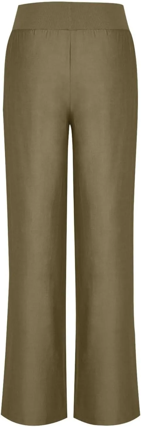Womens Casual Palazzo Pants Trendy Mid Rise Straight Wide Leg Lightweight Ladies Relaxed Fit Lounge Trousers Vacation