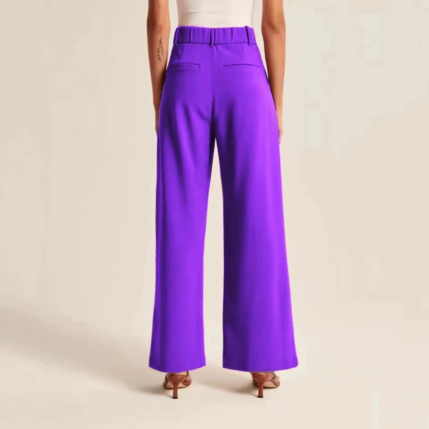 Womens Casual Wide Leg Pants High Waisted Straight Long Trousers with Pockets Loose Plus Size Palazzo Pants