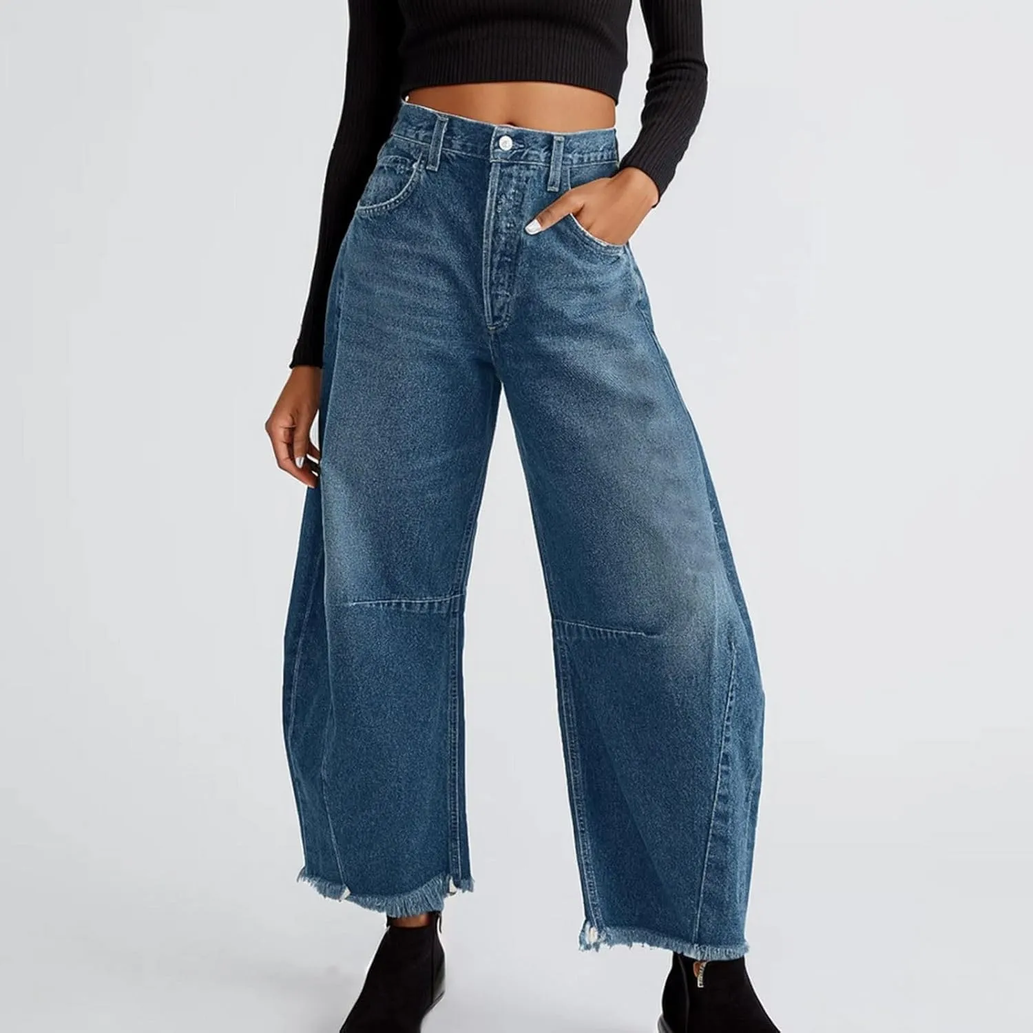 Womens Classic High Waisted Skinny Stretch Butt Lifting Jeans Slim Fit Denim Pants Mid Rise Stretch Straight Leg Jeans