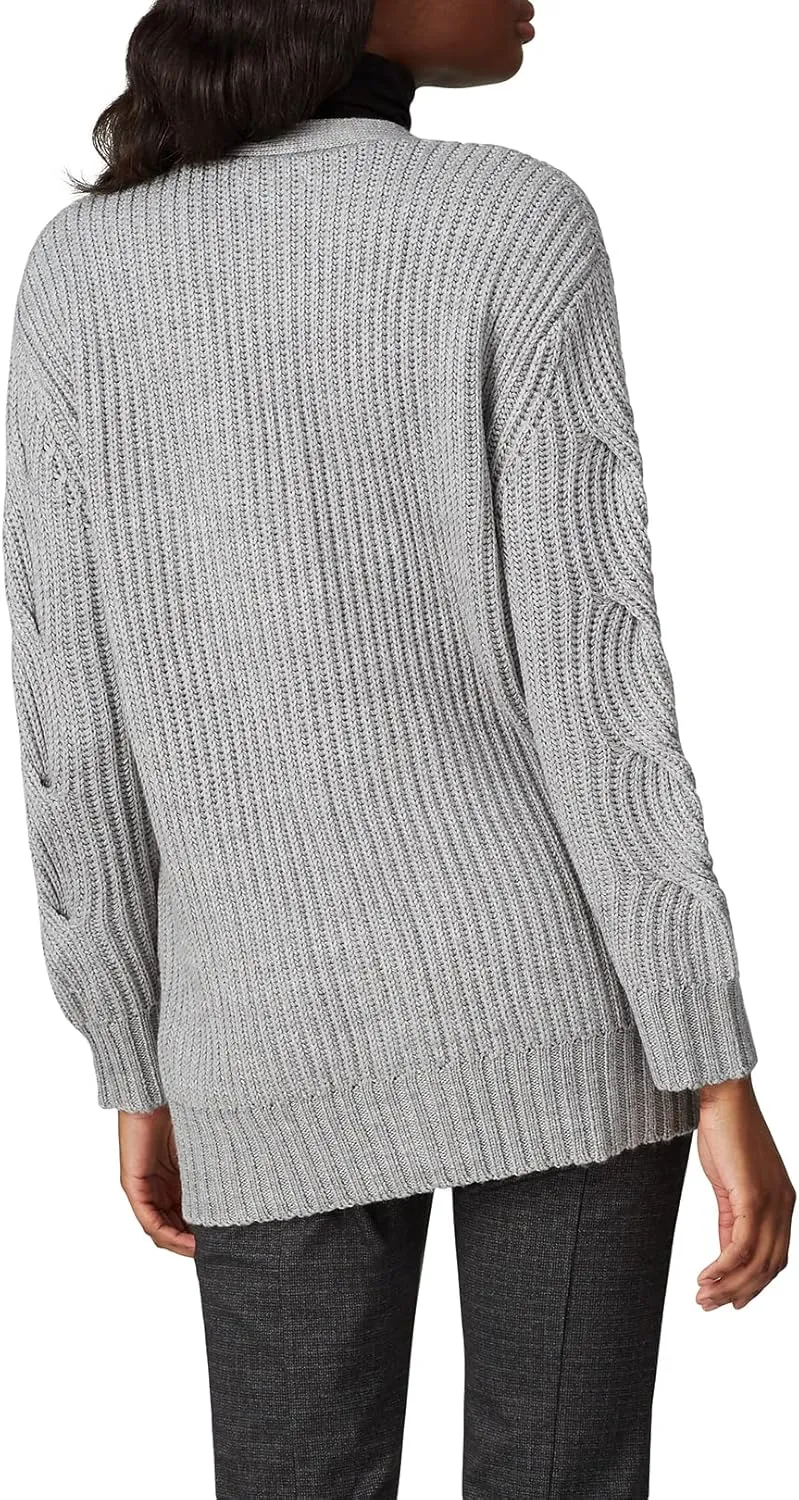 Women's Grey Cable Knit Cardigan