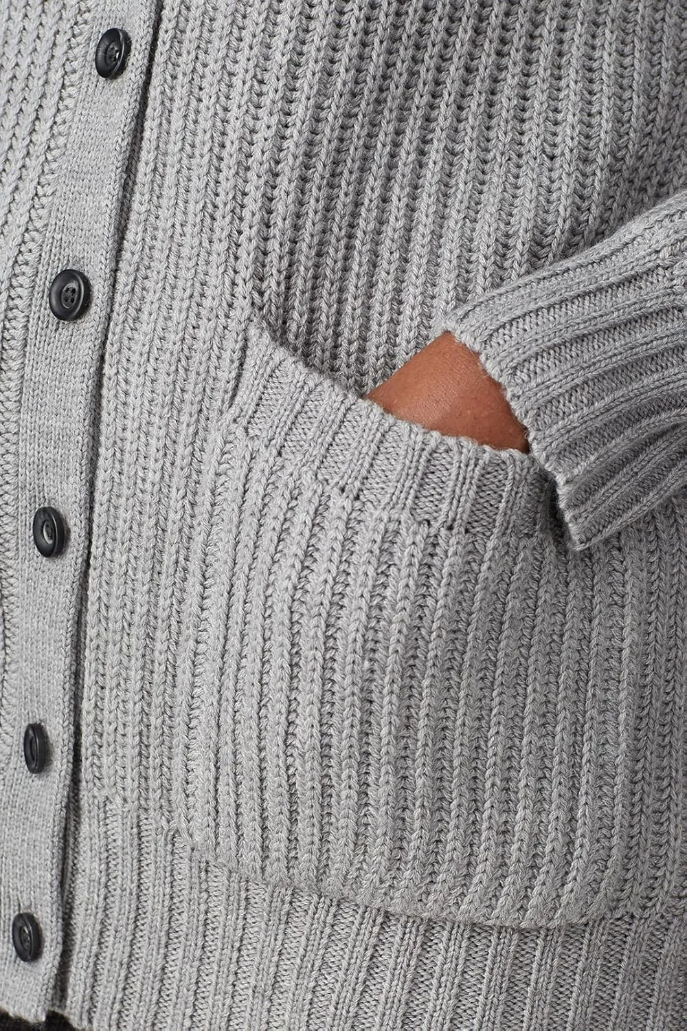 Women's Grey Cable Knit Cardigan