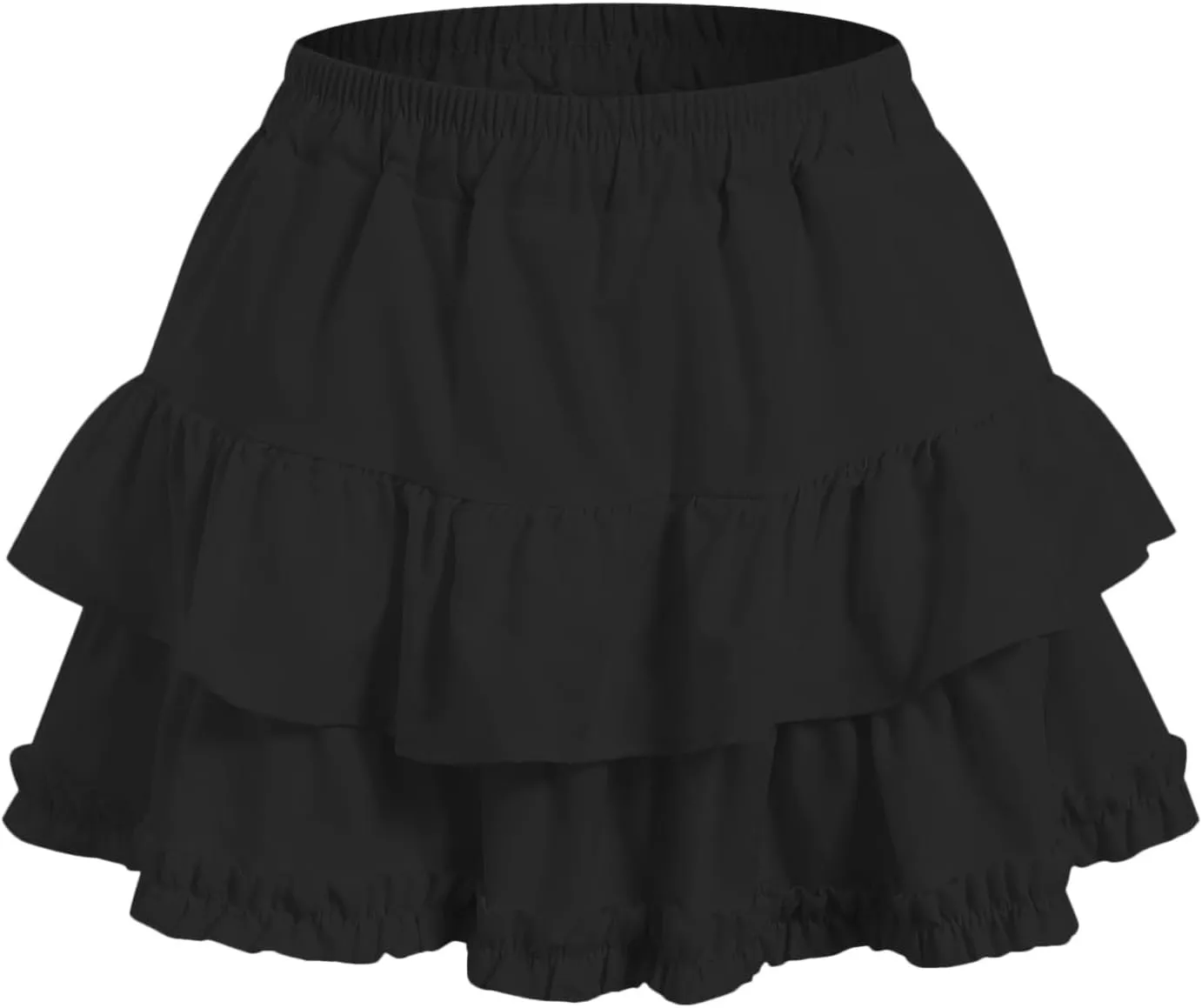 Womens High Waist Ruffle Mini Skirt Layered Ruffle Hem Flared Flowy Casual Swing Beach Mini Short Skirt 2025 Sunmmer Vacation